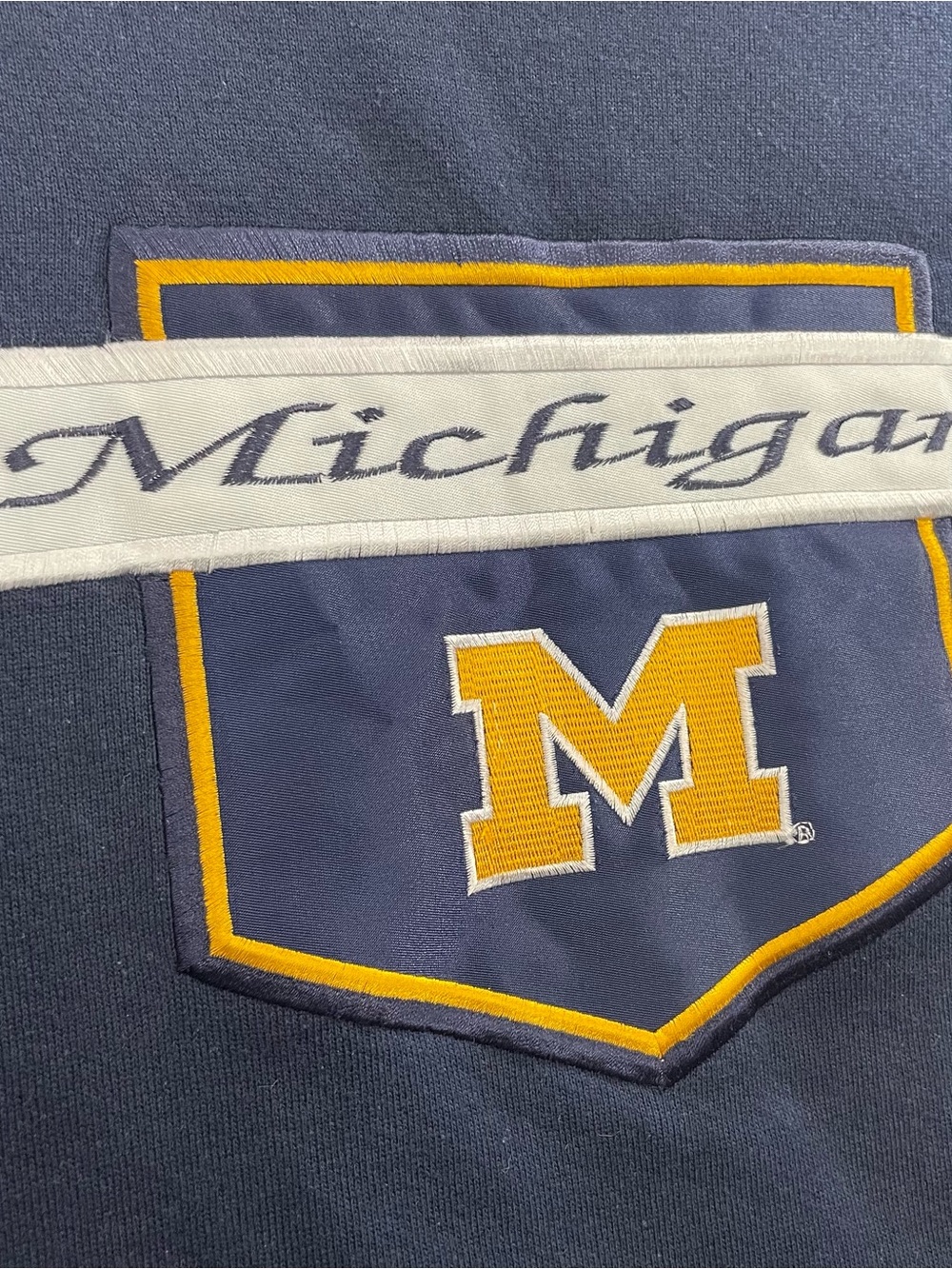 VTG Y2K Michigan Wolverines Sweatshirt XL Pullover Football Midland Sport USA - Picture 4 of 10